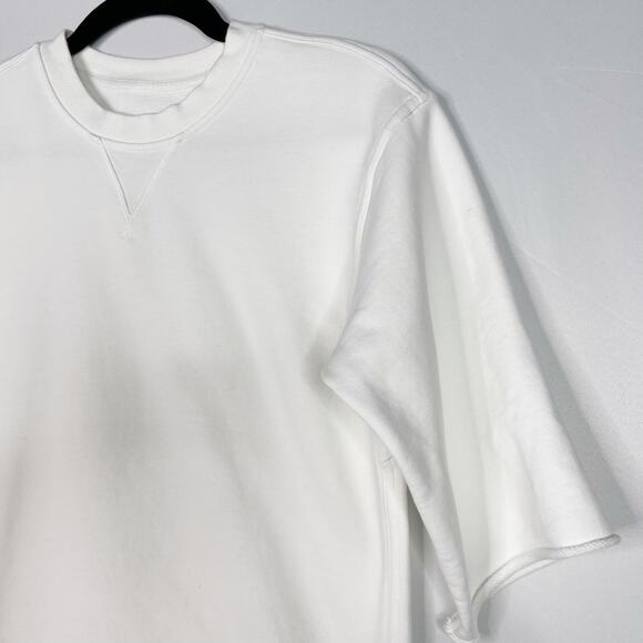 Lululemon Womens 4 White Half Sleeve Pullover Sweatshirt Crew Neck French Terry - Picture 3 of 9